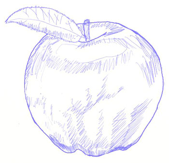 Яблоко как нарисовать
