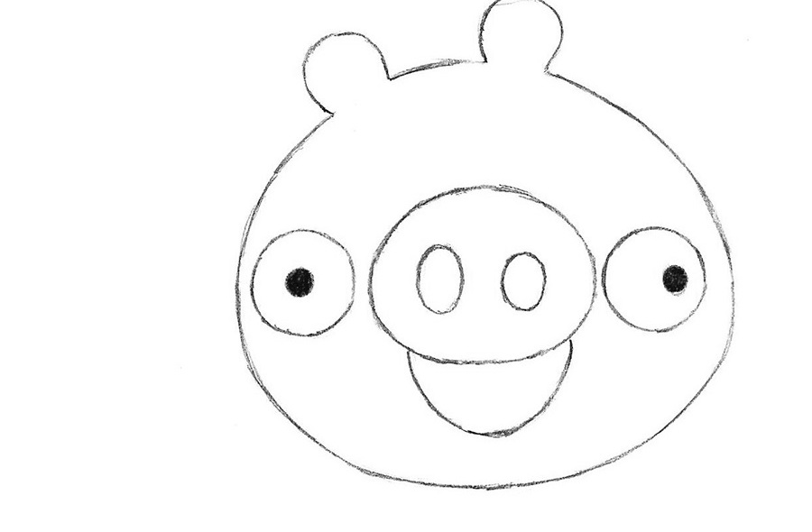Как нарисовать свинью из игры Angry Birds