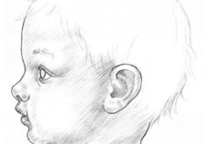 Рисуем лицо ребенка в профиль
