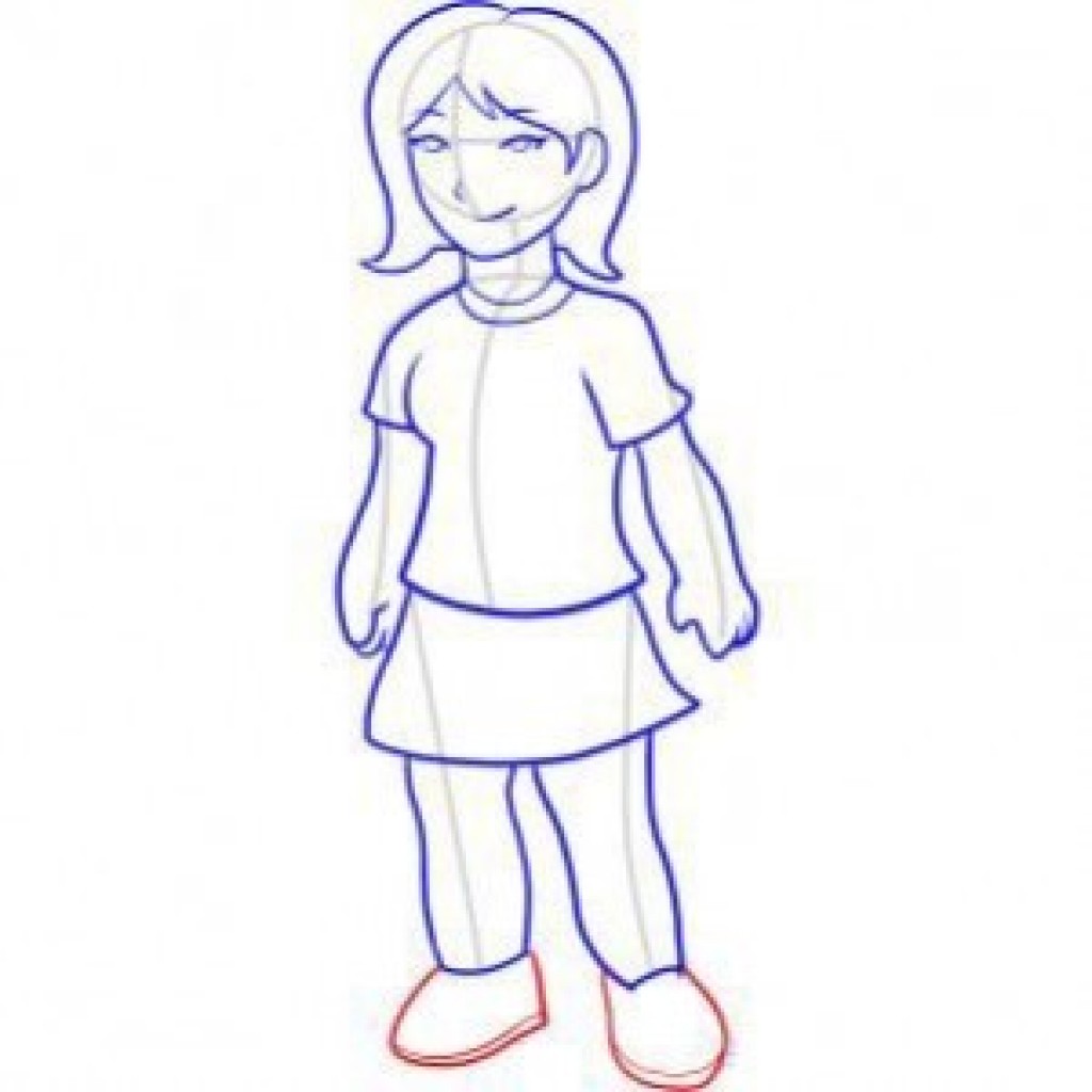 Рисунок девочки карандашом легко для детей