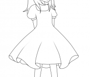 Рисуем девочку в платье в аниме стиле