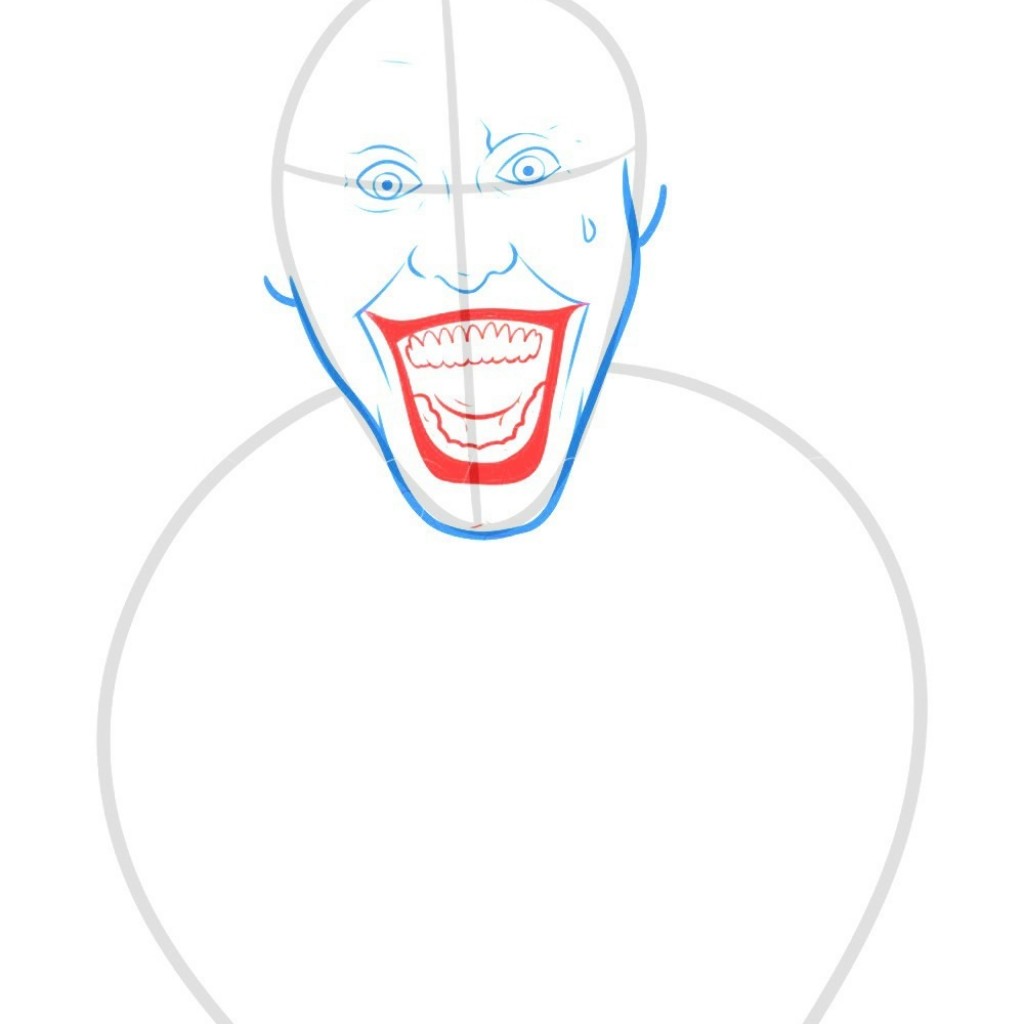 Лицо Джокера рисунок по этапам