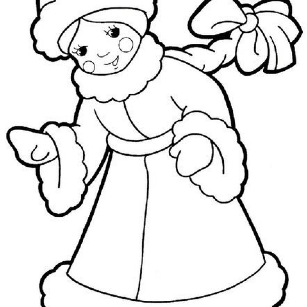 Снегурочка лицо рисунок для детей раскраска