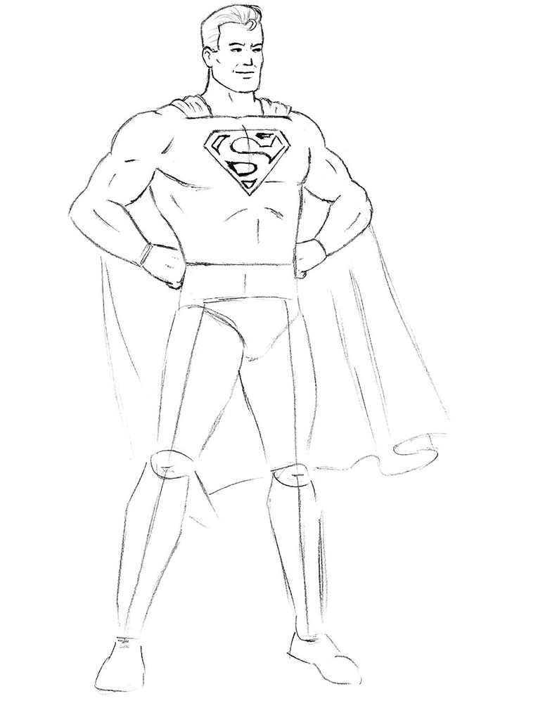 Как нарисовать Супермена 7
