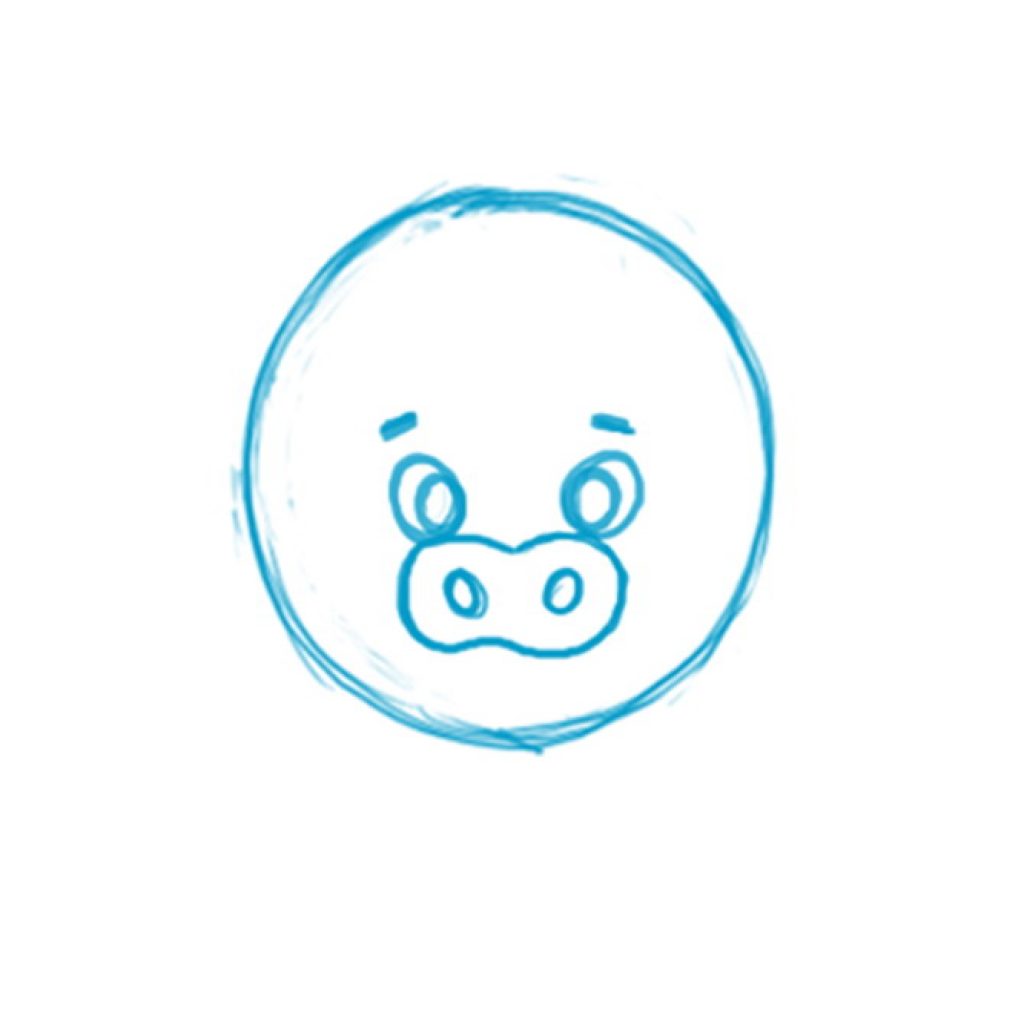 Лицо свинки нарисовать