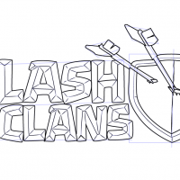 Рисуем логотип Clash of Clans