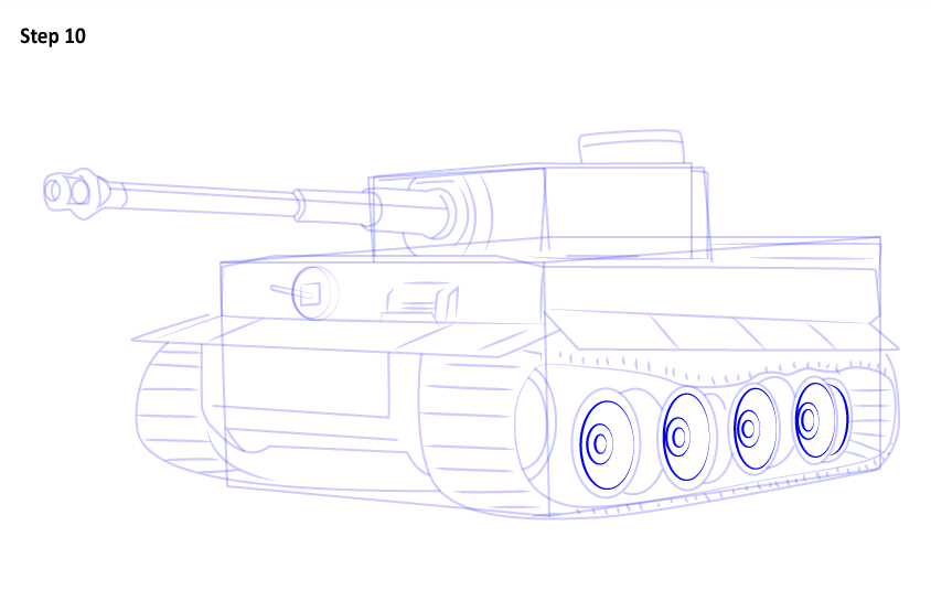 Как нарисовать танк Тигр