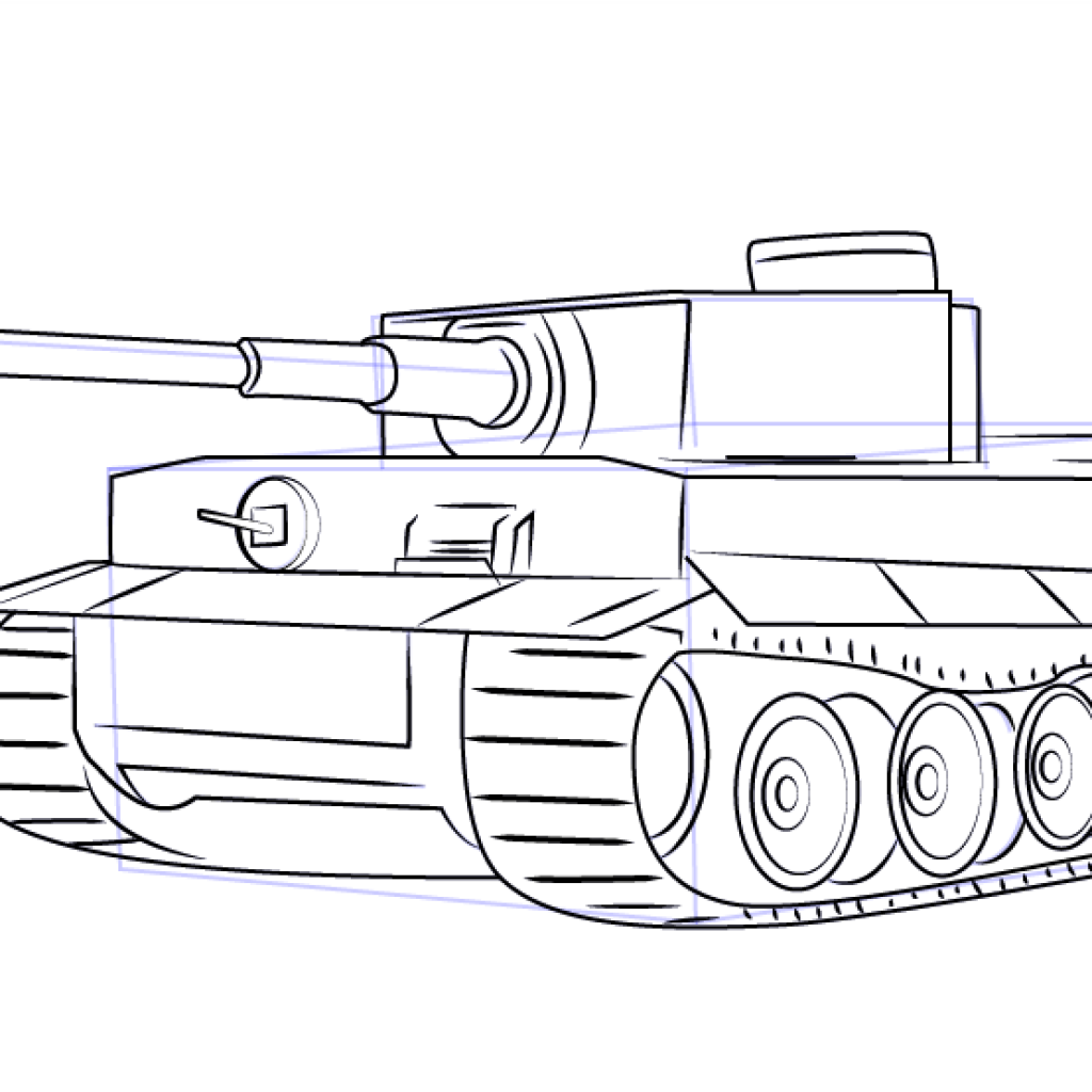 Видео: как нарисовать танк Тигр простым карандашом