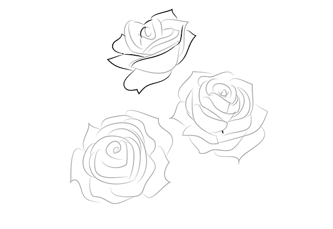 рисуем розы к 8 марта
