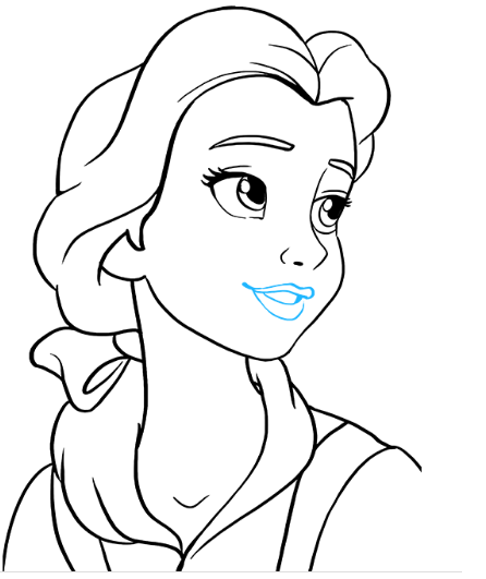 Рисуем принцессу Белль 8