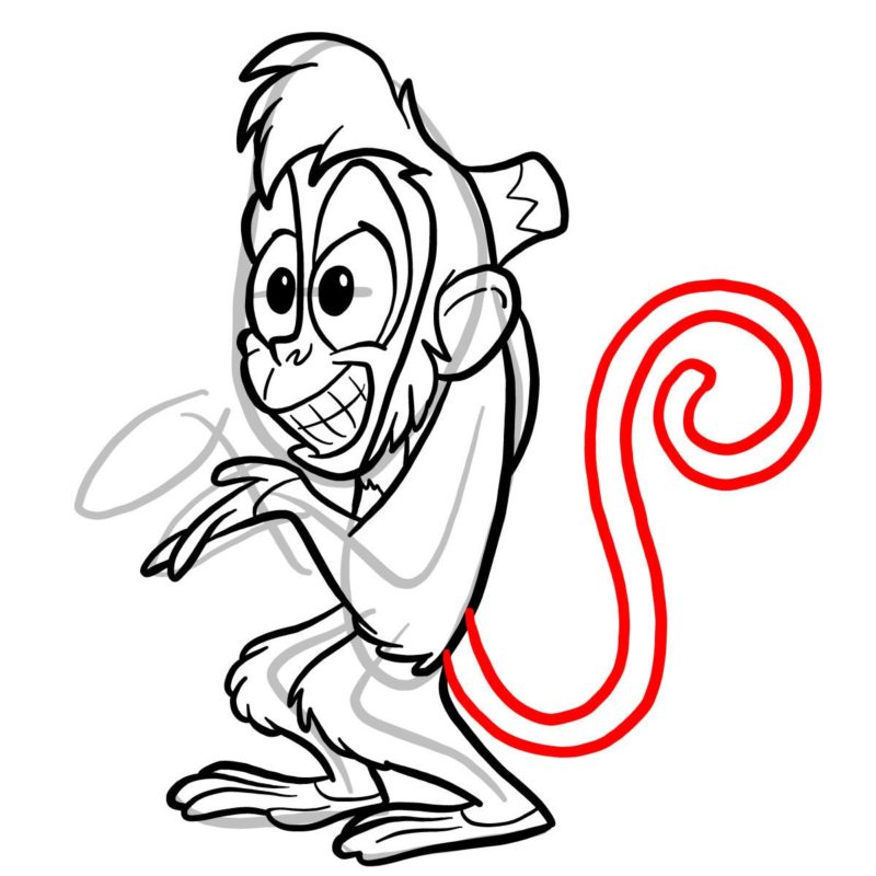 Как нарисовать обезьянку Абу 10