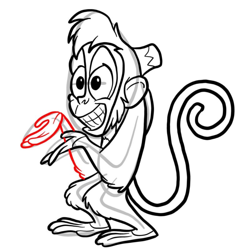Как нарисовать обезьянку Абу 11