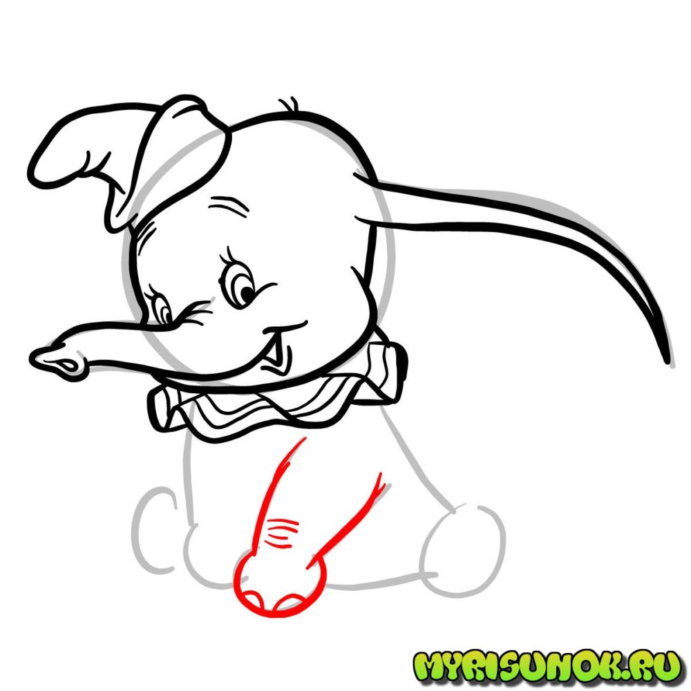 Рисунок слона Дамбо 6