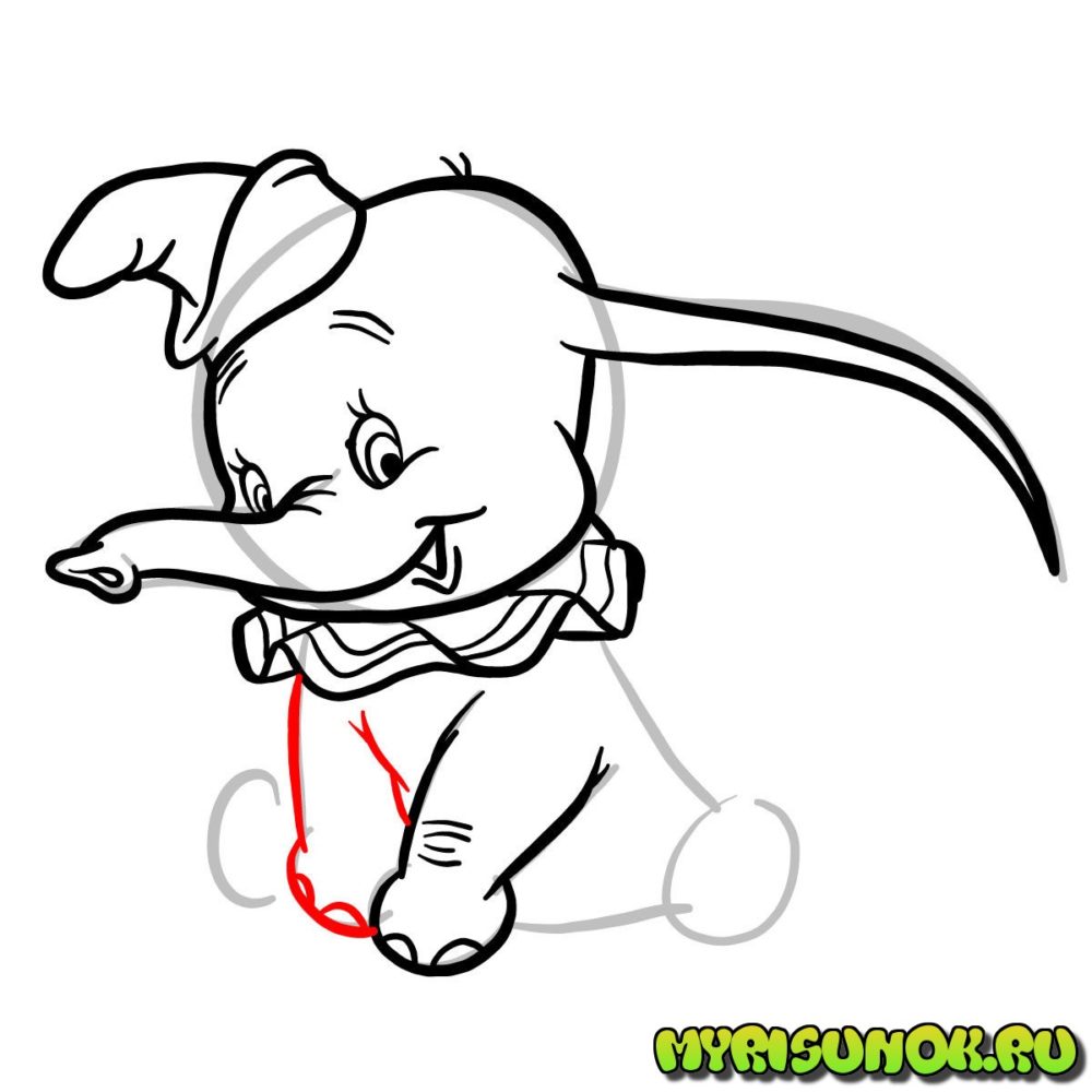 Рисунок слона Дамбо 7