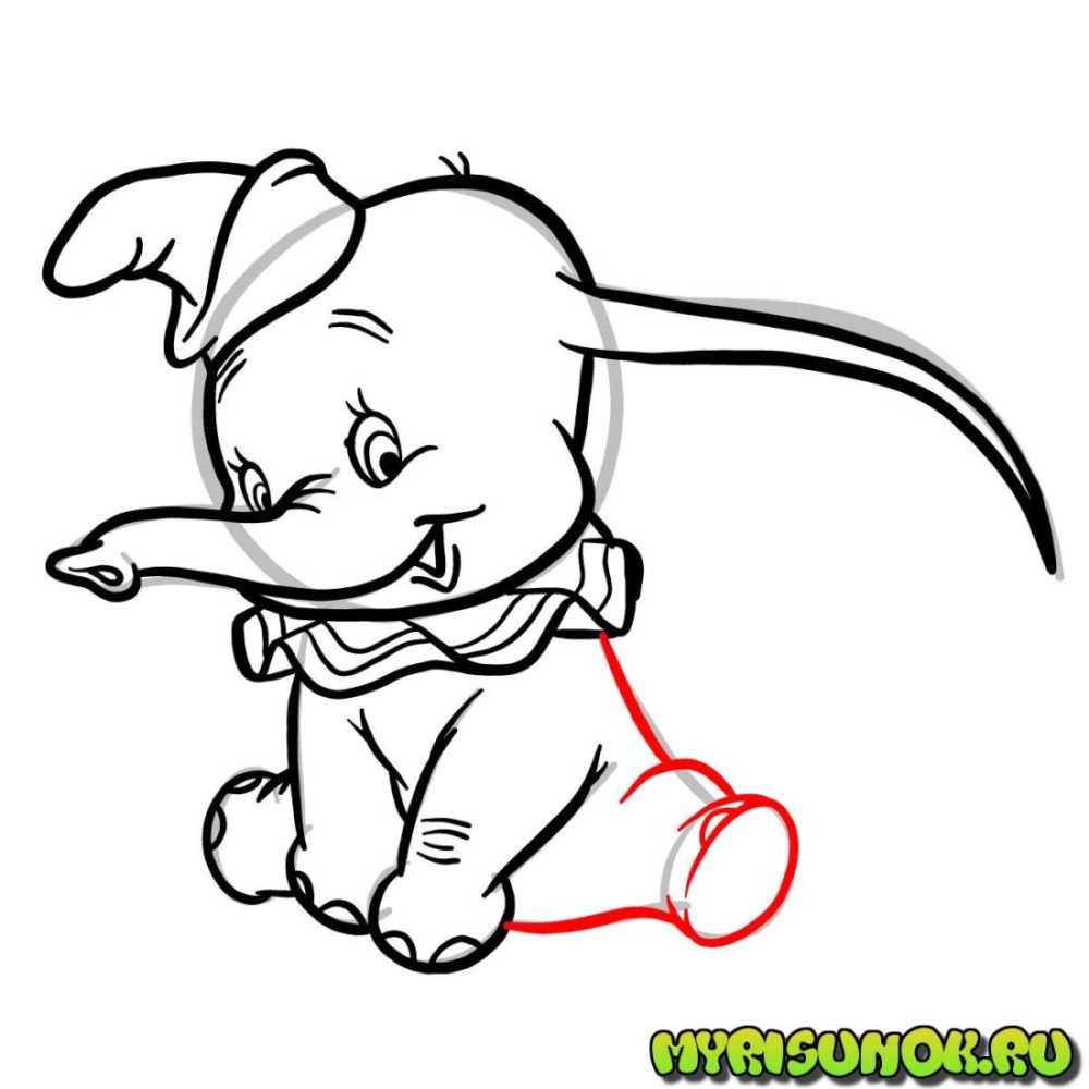 Рисунок слона Дамбо 9