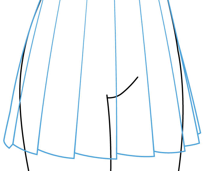 рисование юбки аниме