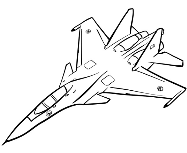Как нарисовать истребитель Су 30 10