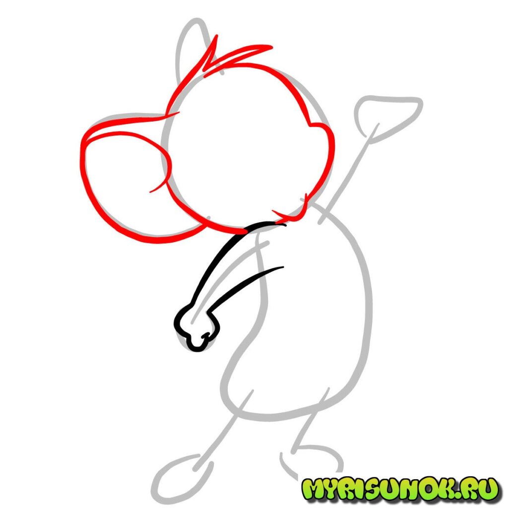Как нарисовать мышонка Джерри поэтапно
