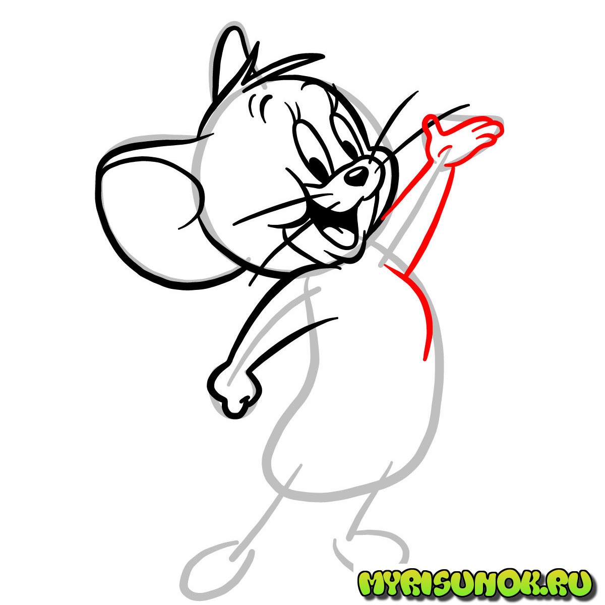 рисуем мышонка Джерри 6